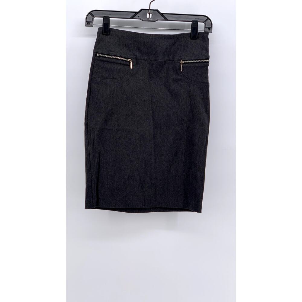 JOE B By Benbasset Women's Black Zipper-Pocket Denim Skirt SZ S